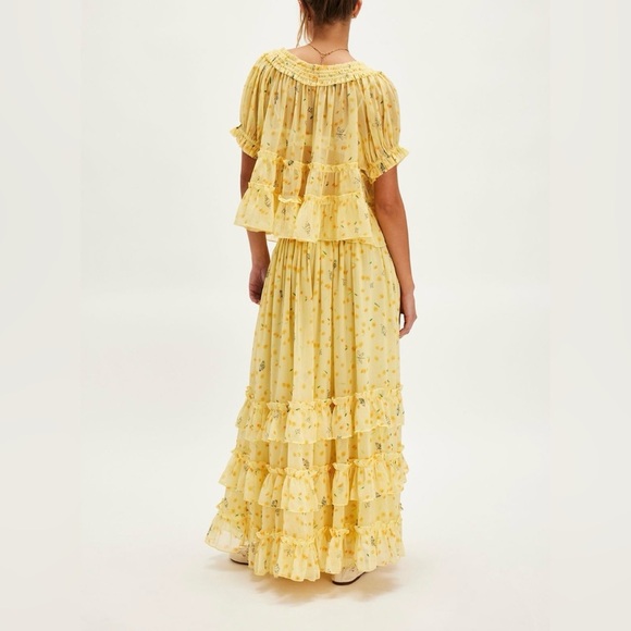 NWT Free People Morning Mist Maxi Set, yellow, size M - Picture 4 of 9